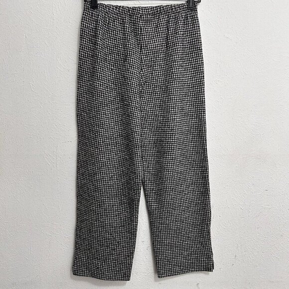 Bryn Walker Black White Houndstooth Wool Blend Cropped Pants Size S Pull On NEW - Picture 4 of 11